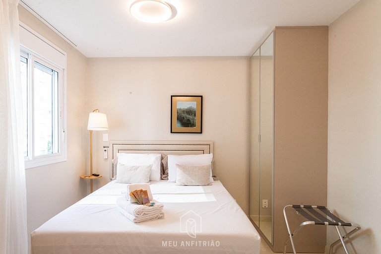 Studio com cama queen, piscina em Pinheiros
