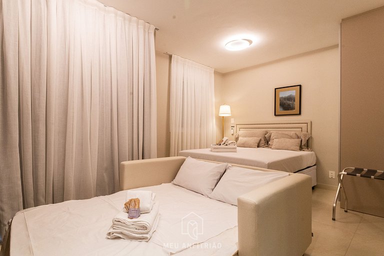 Studio com cama queen, piscina em Pinheiros