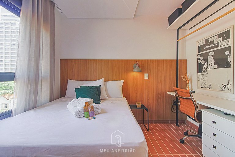 Modern studio for 2, near Allianz Parque.