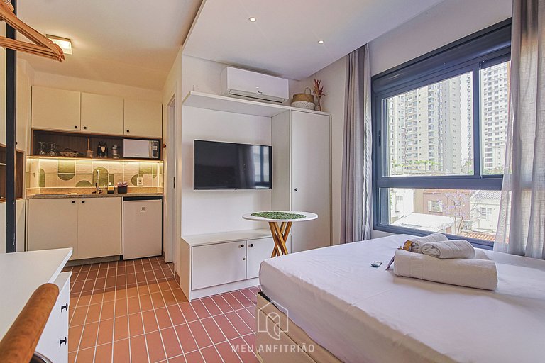 Modern studio for 2, near Allianz Parque.