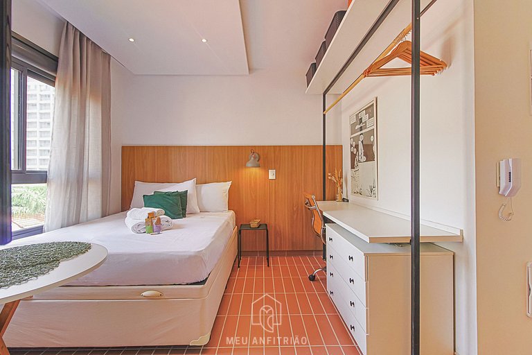 Modern studio for 2, near Allianz Parque.