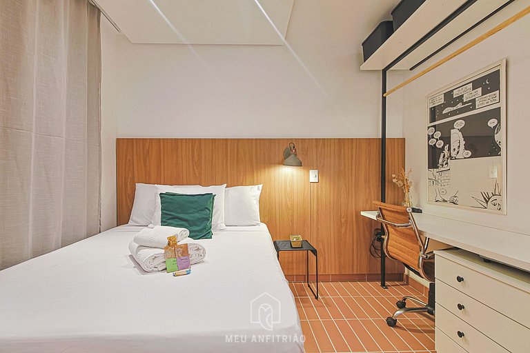 Modern studio for 2, near Allianz Parque.