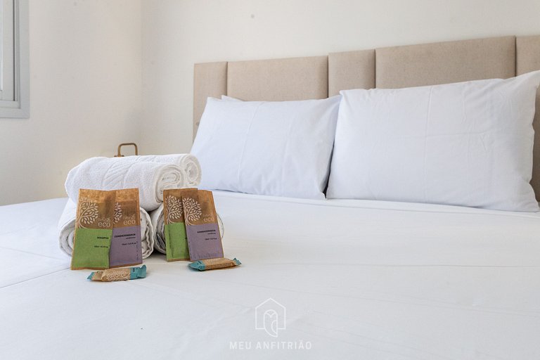 38m² | 2 quartos | Cozinha completa | 300m metrô