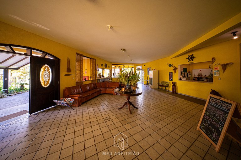 Suíte p/ 4, vista para o jardim, perto da praia