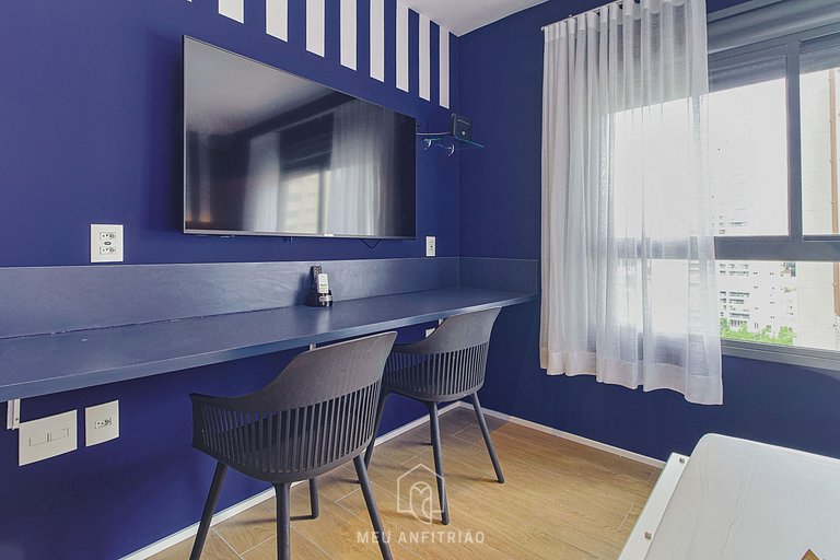 Well decorated, gym, near Allianz Parque.