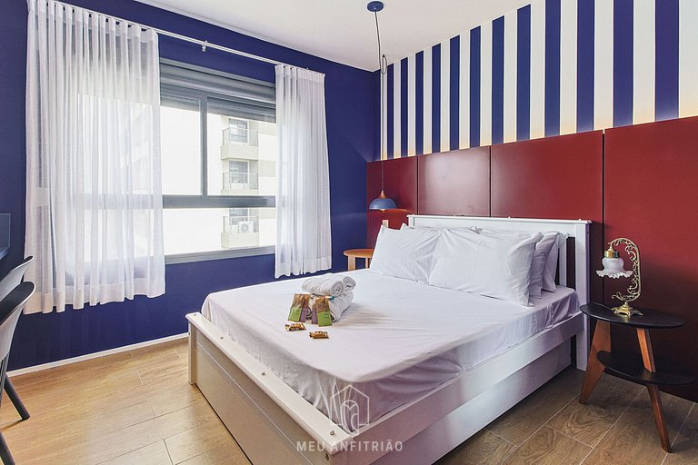 Well decorated, gym, near Allianz Parque.