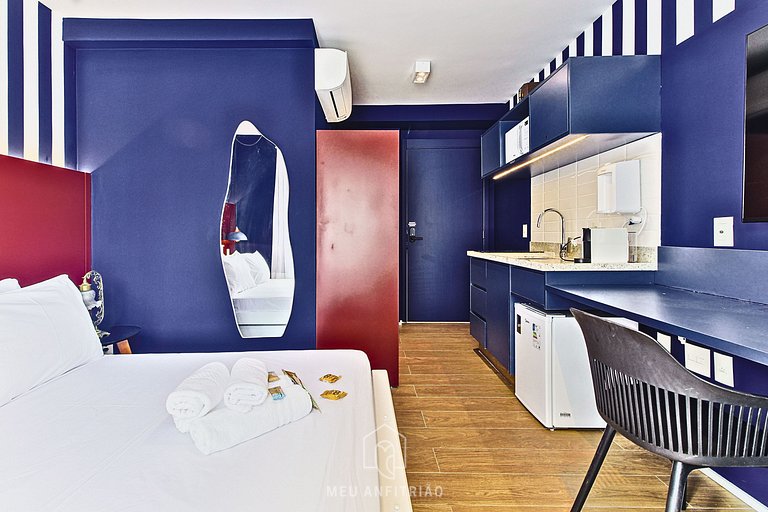 Well decorated, gym, near Allianz Parque.