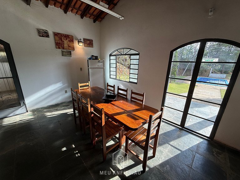 Rancho c/ piscina, churrasqueira, natureza e lazer