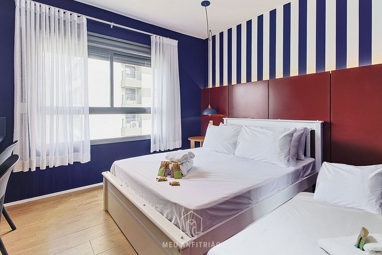 Bem decorado, academia, perto do Allianz Parque