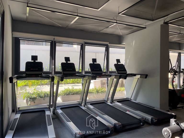 Studio with balcony, leisure near Paulista Avenue.