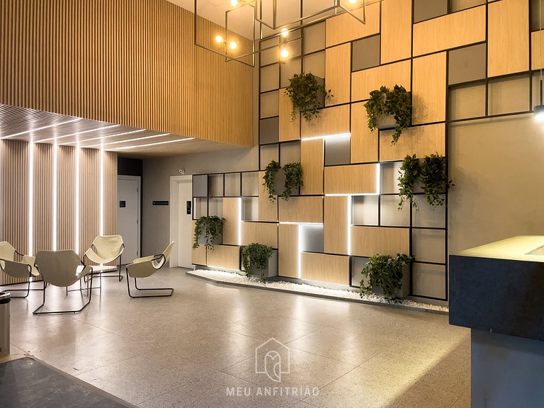 Studio with balcony, leisure near Paulista Avenue.