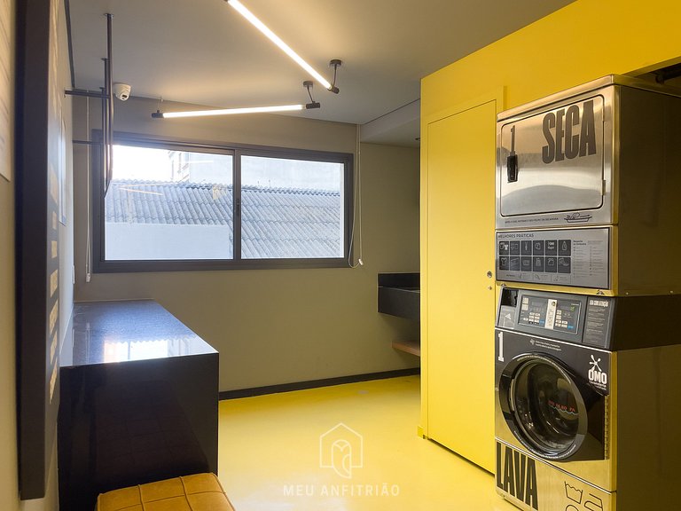 Studio with balcony, leisure near Paulista Avenue.