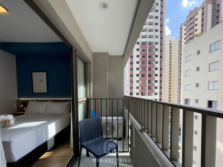 Studio, pool, leisure near Tatuapé subway-mall