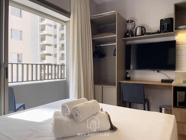 Studio, pool, leisure near Tatuapé subway-mall