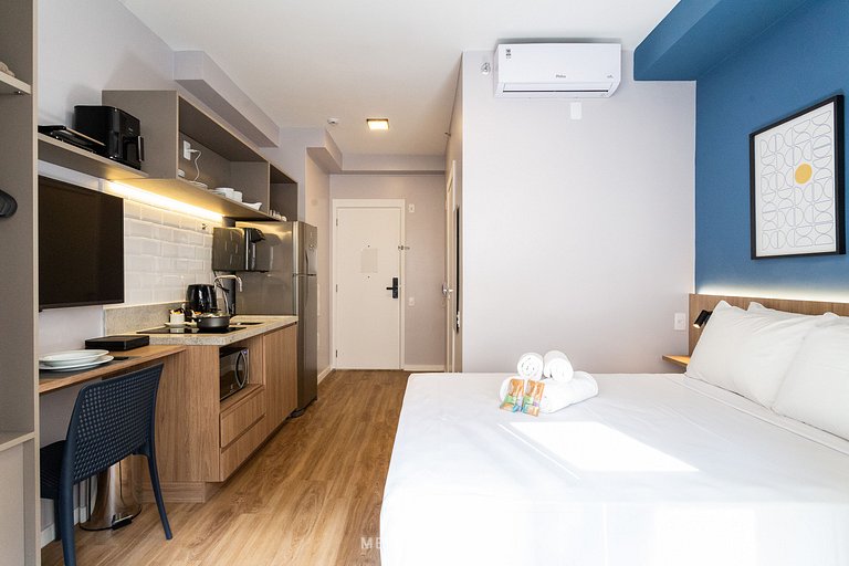 Studio, pool, leisure near Tatuapé subway-mall