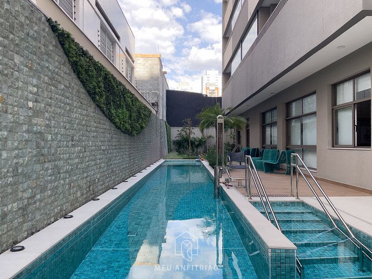 Studio, pool, leisure near Tatuapé subway-mall