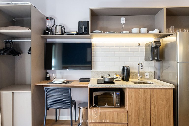 Studio, pool, leisure near Tatuapé subway-mall