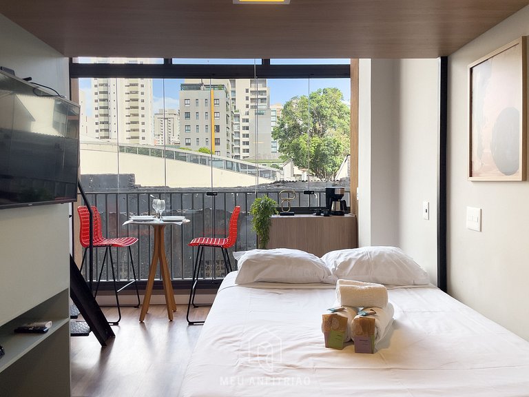 Studio for 4, complete leisure near Allianz Parque