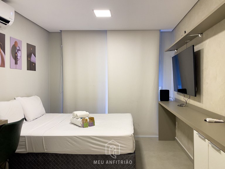 Studio p/2, varanda e lazer próximo ao aeroporto