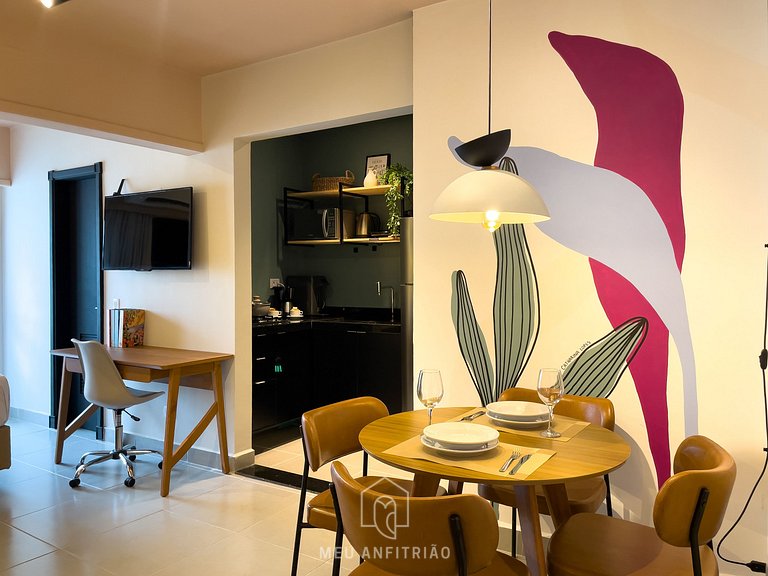 Flat com vista alta e garagem para 3 pessoas