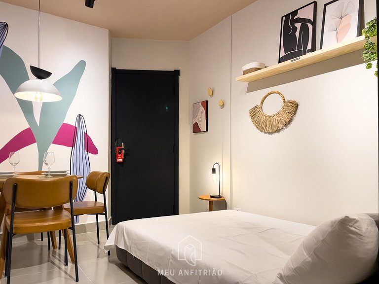 Flat com vista alta e garagem para 3 pessoas