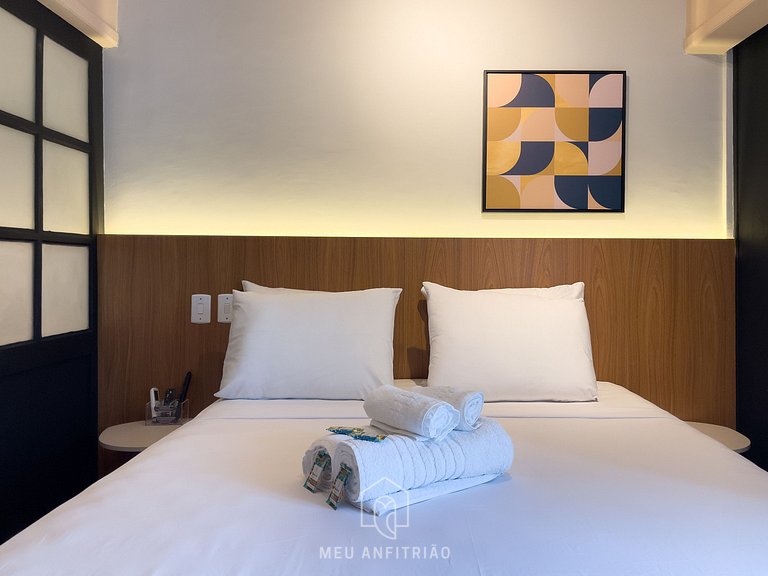 Flat com vista alta e garagem para 3 pessoas