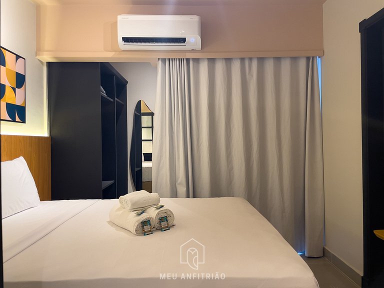 Flat com vista alta e garagem para 3 pessoas