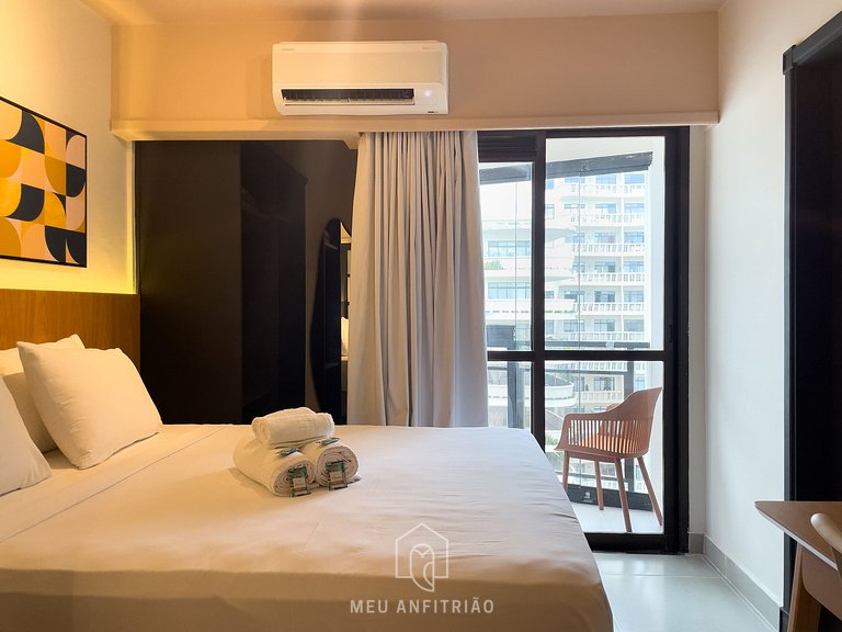 Flat com vista alta e garagem para 3 pessoas