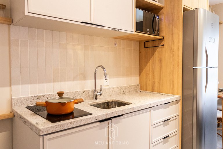 Queen bed, complete leisure 1km to Allianz Parque