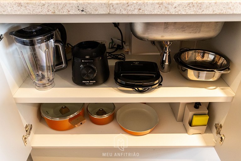 Queen bed, complete leisure 1km to Allianz Parque