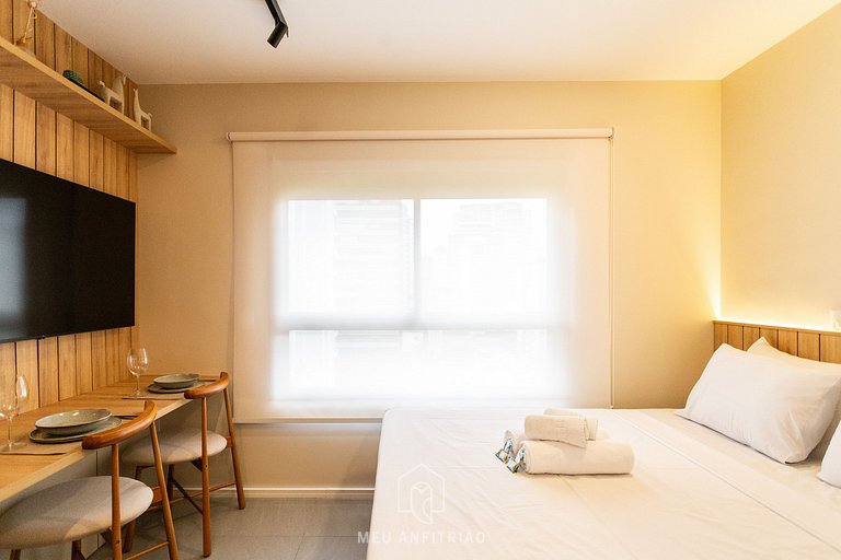 Queen bed, complete leisure 1km to Allianz Parque