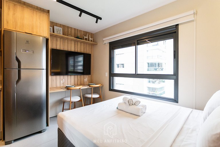 Queen bed, complete leisure 1km to Allianz Parque