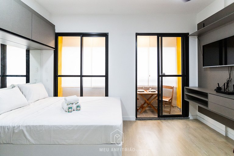 Full studio of 26m², balcony, 600m from the subway