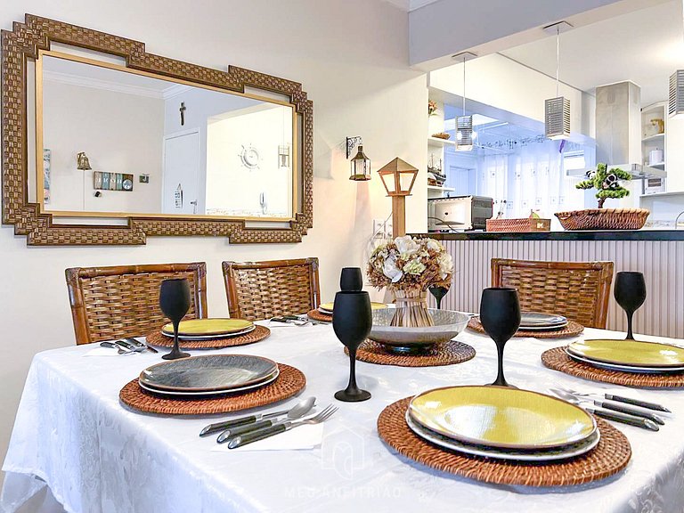 300m da praia | 133m² | Churrasqueira | 7 pessoas