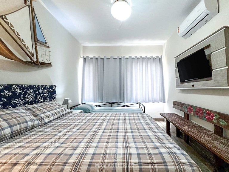 300m da praia | 133m² | Churrasqueira | 7 pessoas