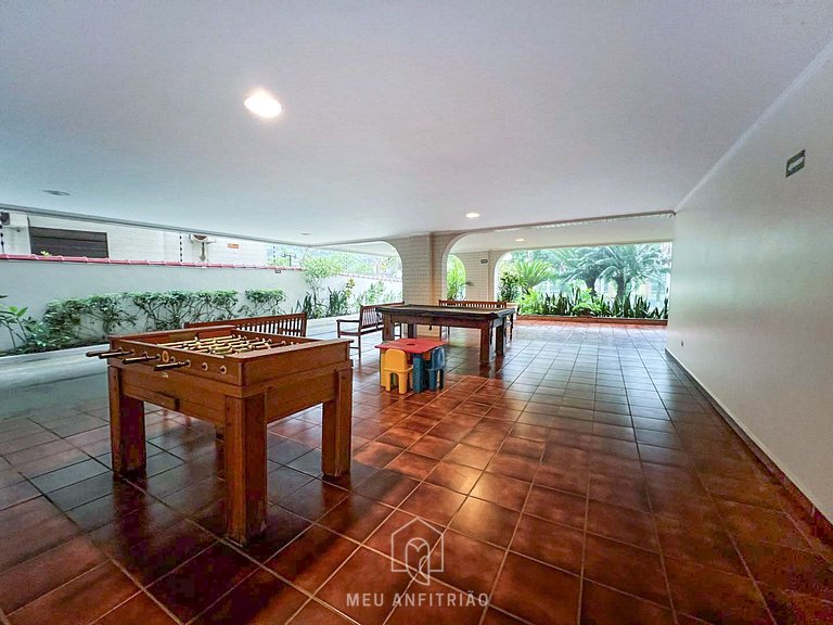 300m da praia | 133m² | Churrasqueira | 7 pessoas