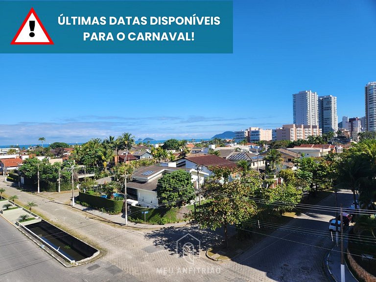 Vista p/ o mar | Apto p/ 6 | Garagem | 500m praia