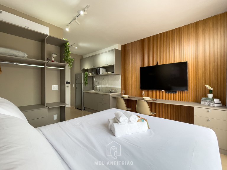 24m² | Completo | Piscina e lazer | Av Faria Lima