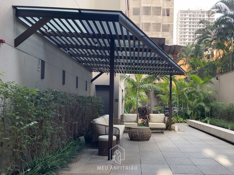 27m²| 2 pessoas| Piscina| Academia| 200m do metrô