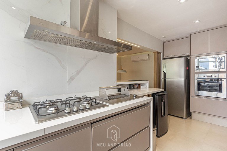 3 habitaciones|90m²|600m playa Leblon y shopping