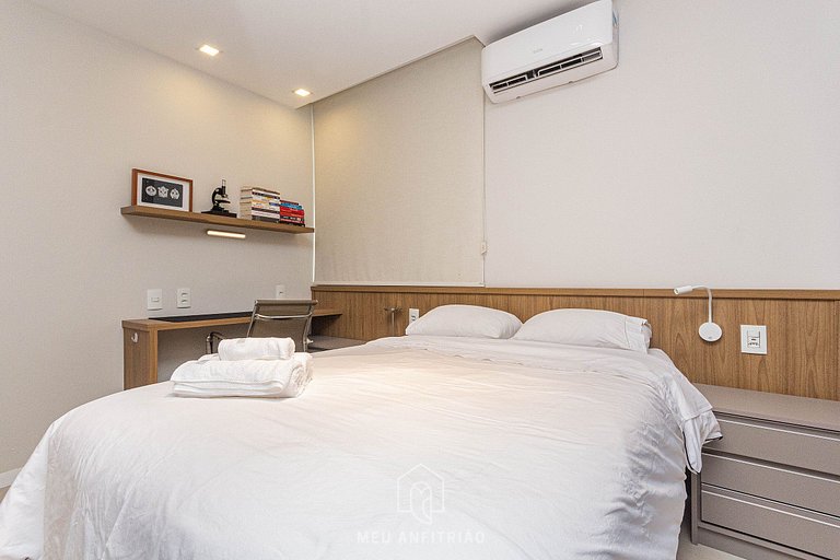 3 rooms | 90m² | 600m from Leblon beach and mall