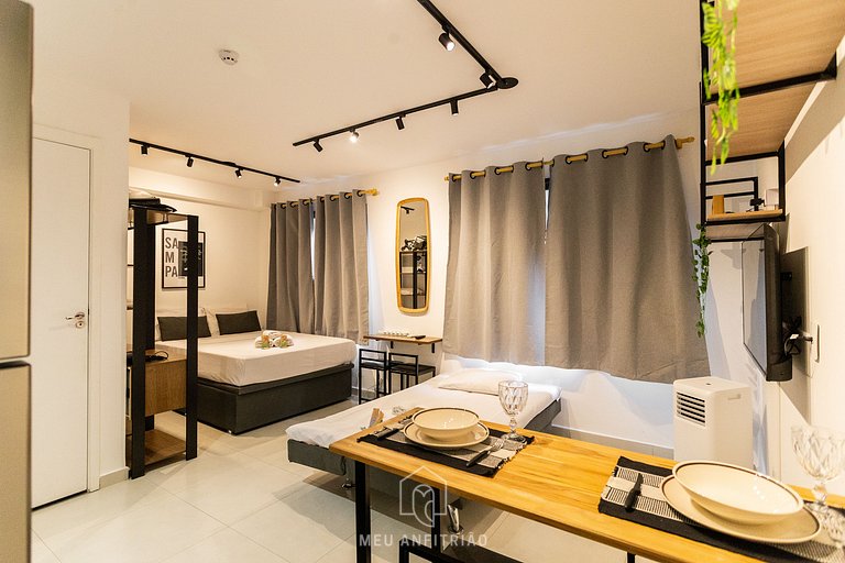 3 people|Equipped kitchen|Gym|250m from the subway