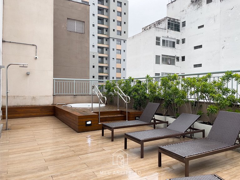 30m²|Jacuzzi|Academia|350m do metrô|Av. Rebouças