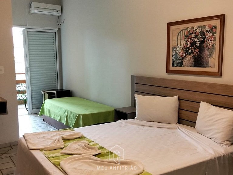 Suite for 4, garden view, close to the beach.