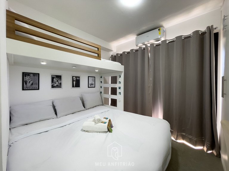 3 pessoas | Cama King | Piscina | 180m do metrô