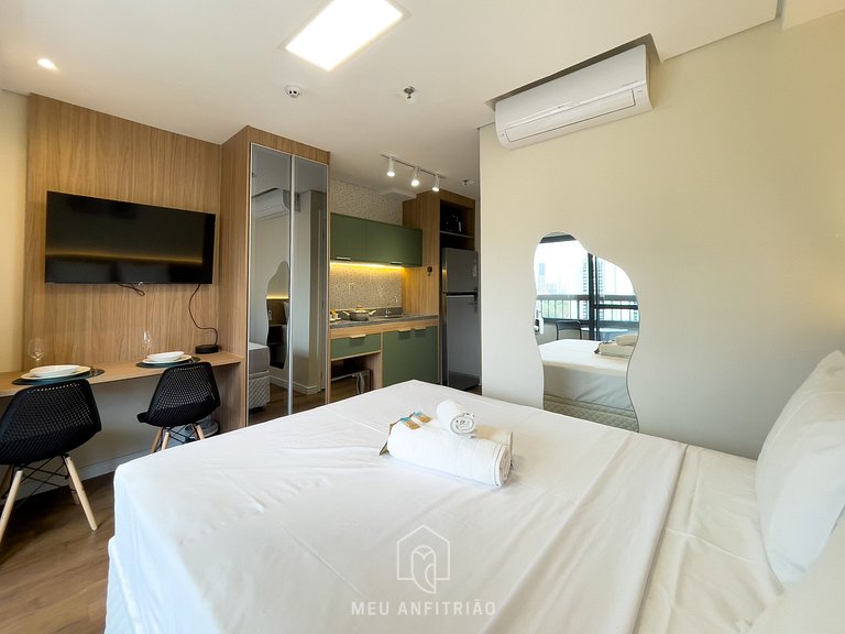 Cama queen | Balcón | Gimnasio | Avenida Morumbi