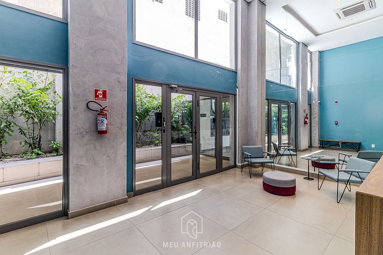 Studio p/ 2 | Piscina | Academia | 400m metrô
