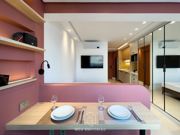 25m² | 2 pessoas | Piscina| 1,5km Allianz Parque