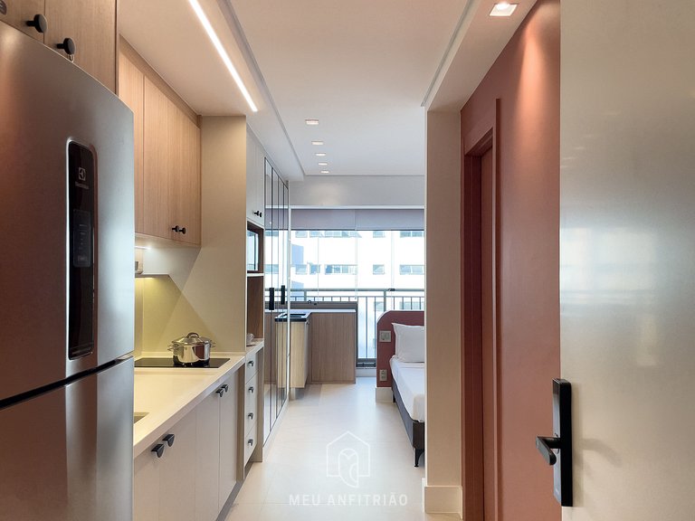 25m² | 2 pessoas | Piscina| 1,5km Allianz Parque