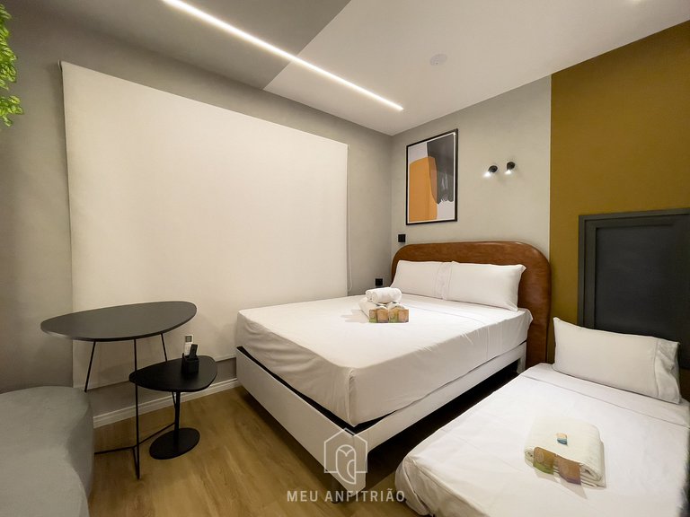 3 guests | AC Heating | Gym | 5min from Allianz